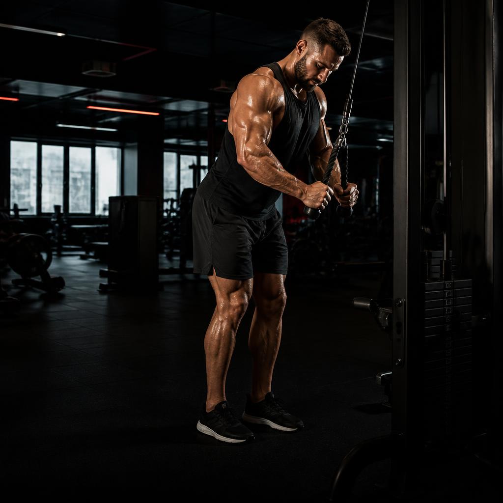 Aluno treinando na área de musculação da Academia Movement